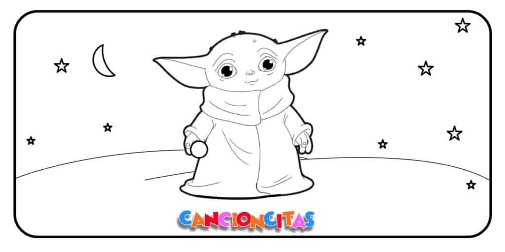 Baby Yoda para Colorear - Cancioncitas