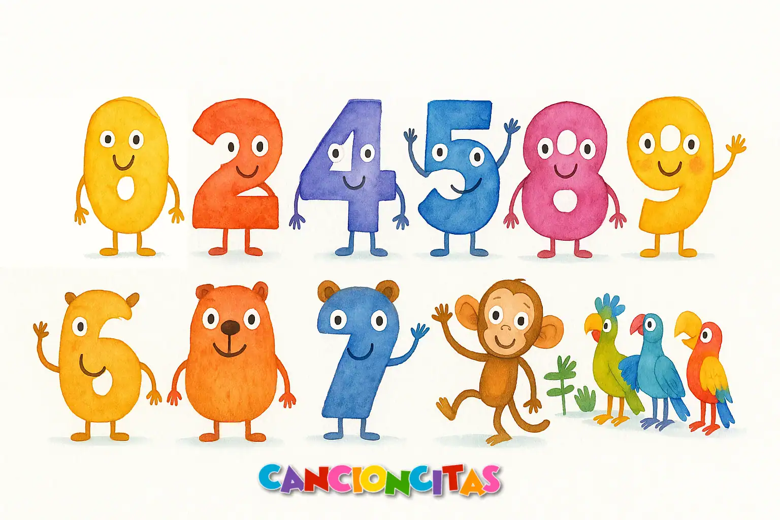 Colorea los Números del 1 al 9